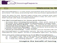 Tablet Screenshot of myclosingpapers.com